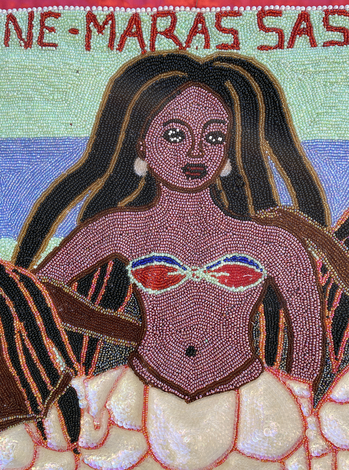 La Sirene - Marassas - Trois Beaded Vodou Flag