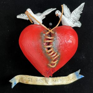 "Te Amo Mi Vida" (I love you my life) Retablo Heart Ornament