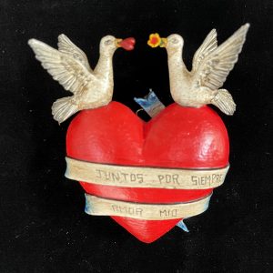 "Juntos for Siempre Amor Bio" (Together always my love) Retablo Heart Ornament