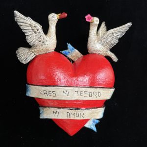 "Eres Mi Tesoro Mi Amor" (You are my treasure my love) Retablo Heart Ornament