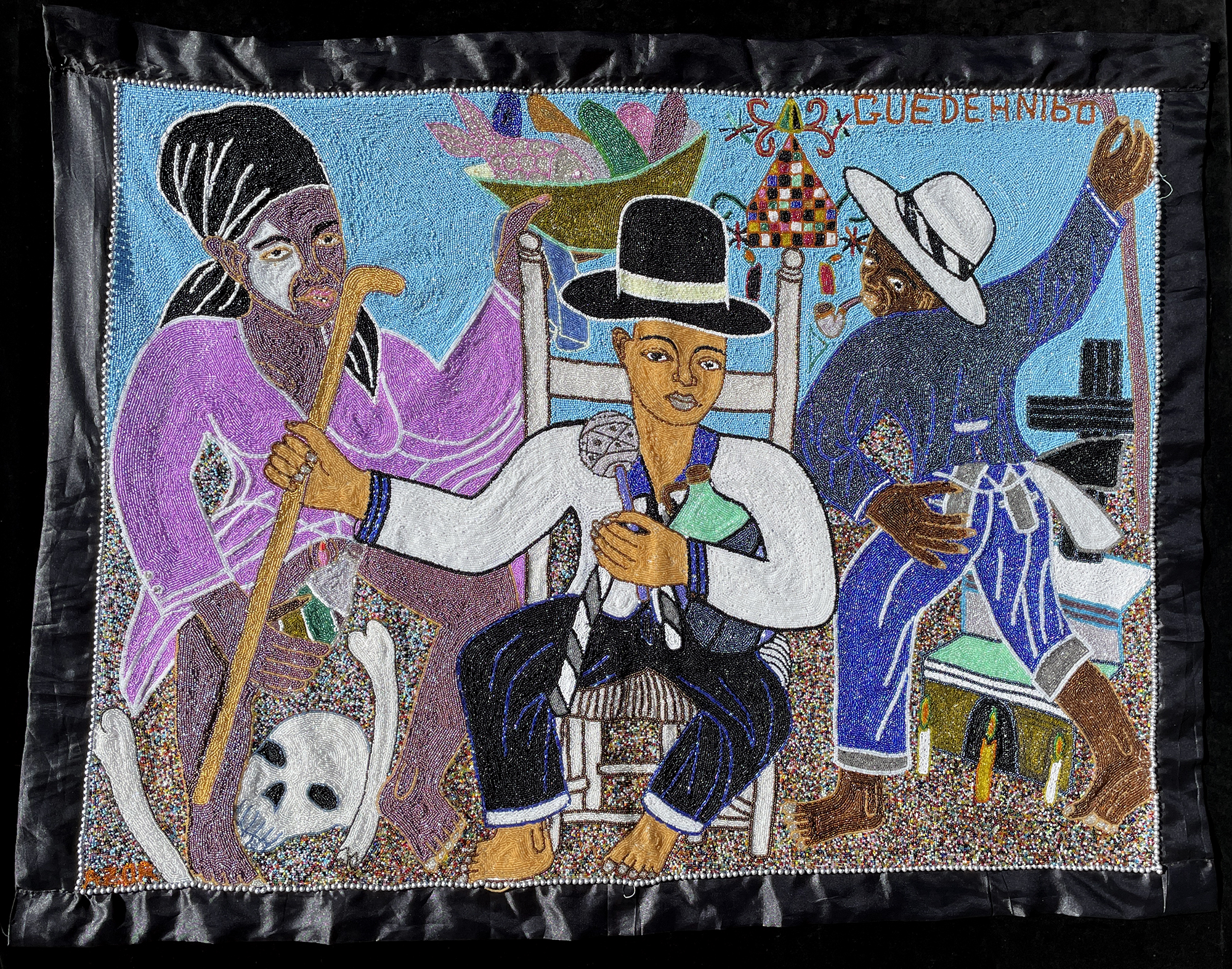 Guedeh Nibo - Beaded Vodou Flag