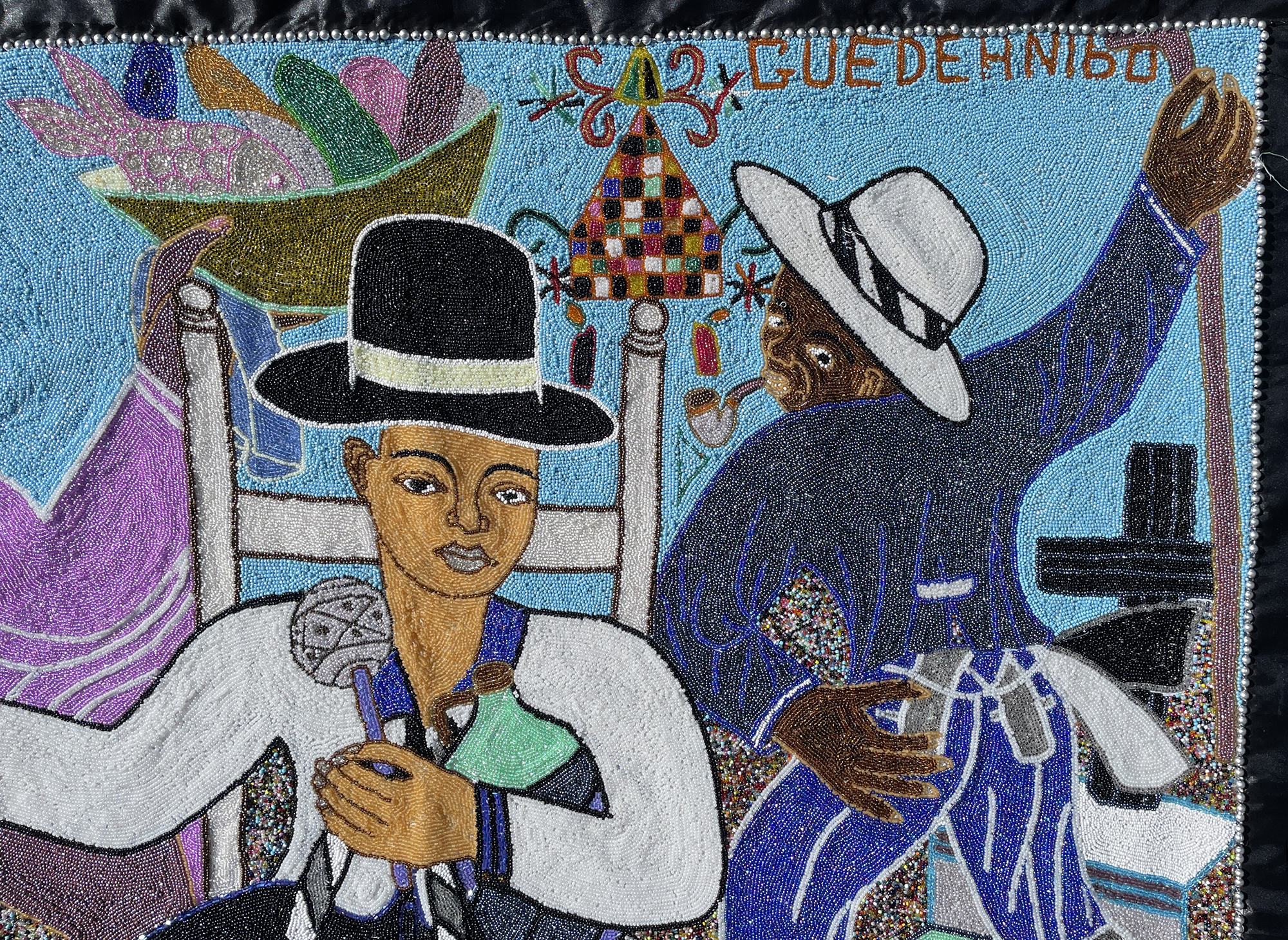 Guedeh Nibo - Beaded Vodou Flag