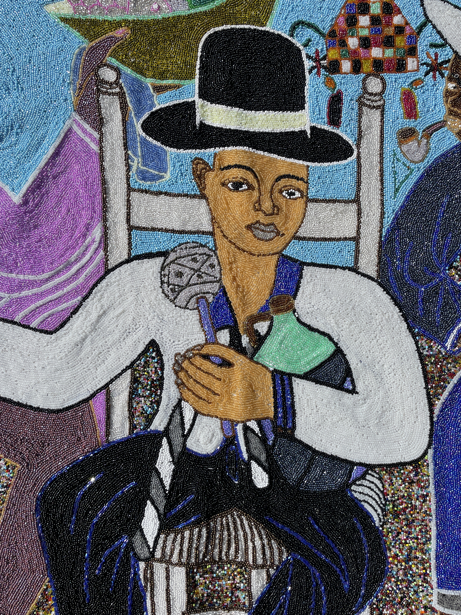 Guedeh Nibo - Beaded Vodou Flag