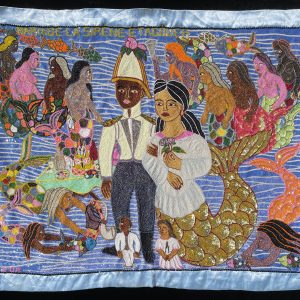 Mariage La Sirene et Agoueh - Beaded Vodou Flag