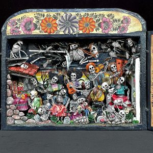 Party in the Cemetery - Day of the Dead Retablo (Version 24)