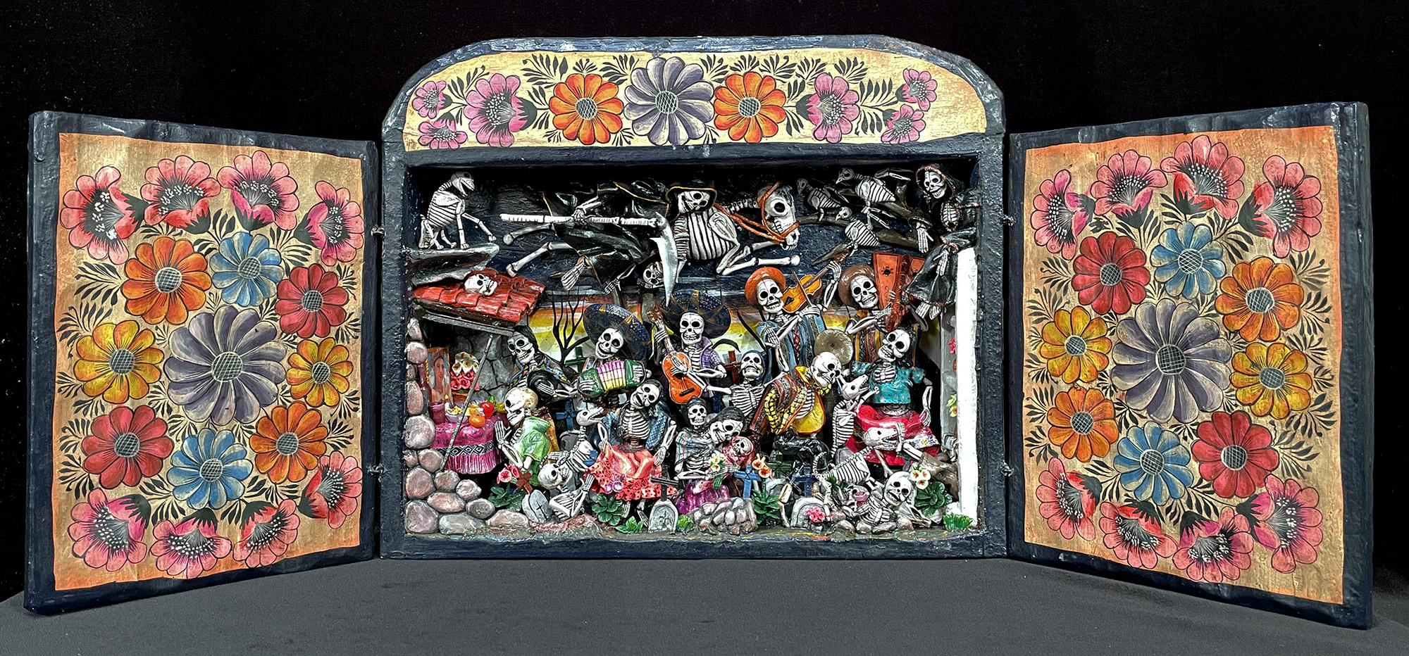 Party in the Cemetery - Day of the Dead Retablo (Version 24)