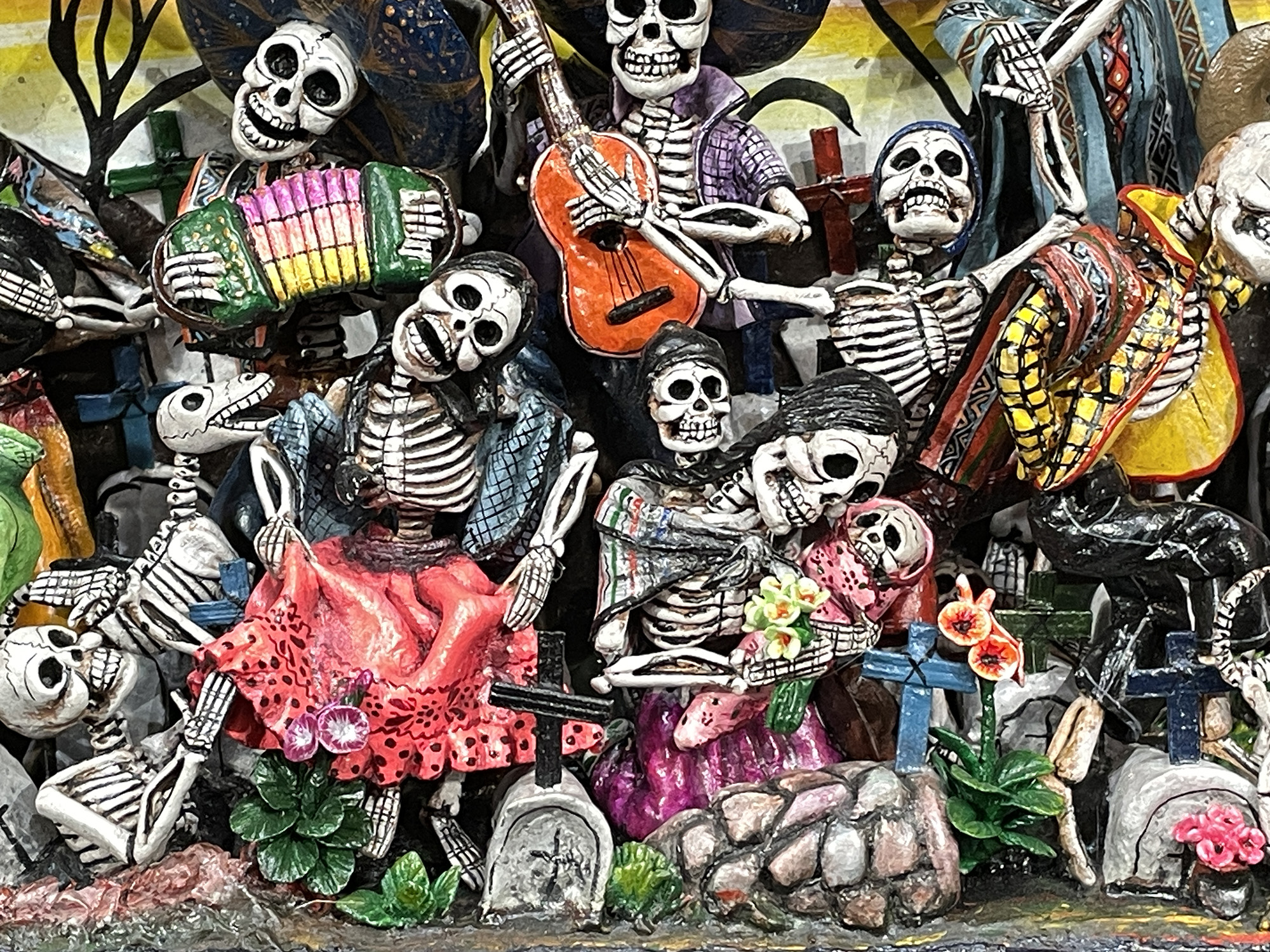 Party in the Cemetery - Day of the Dead Retablo (Version 24)