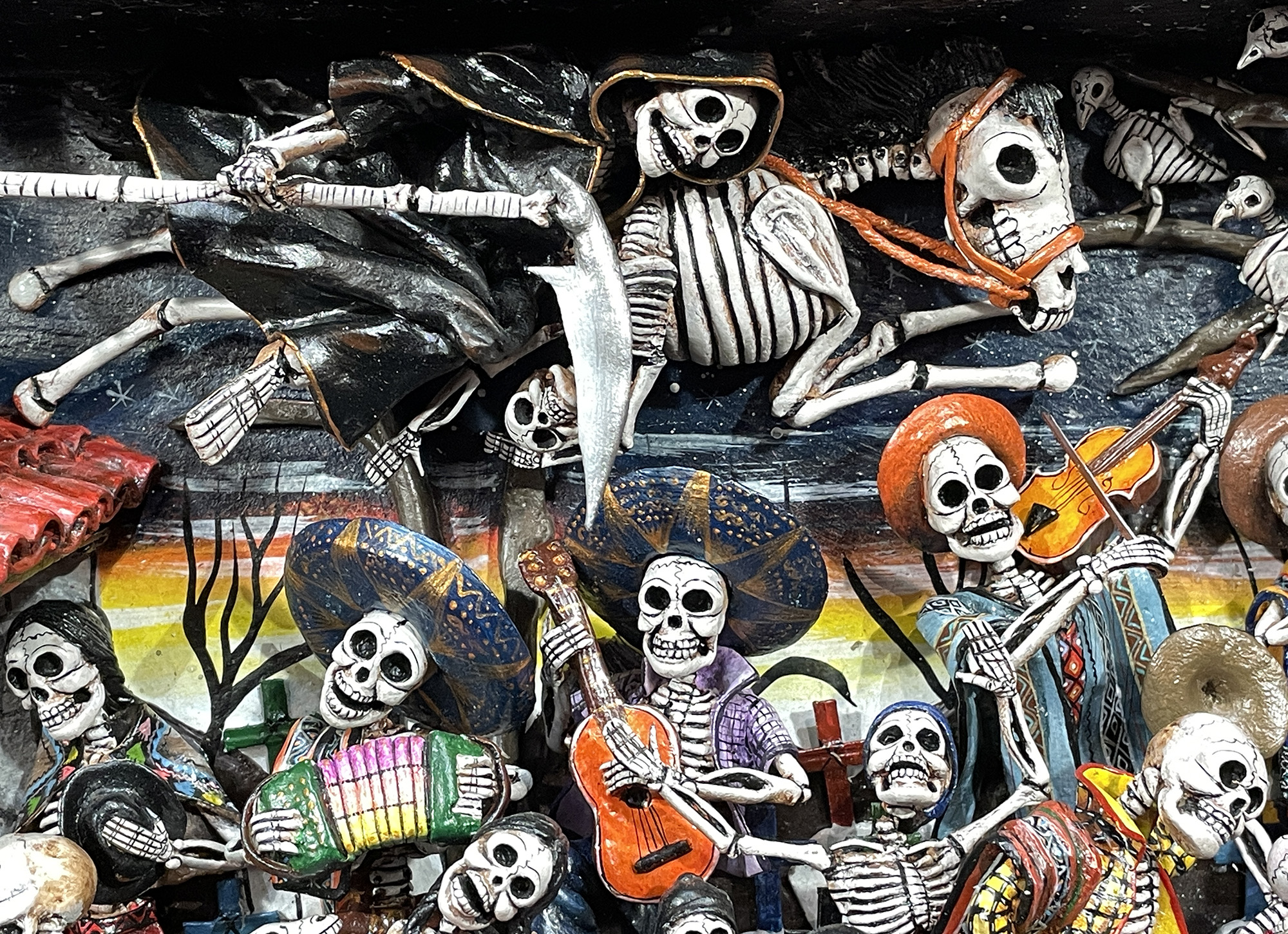 Party in the Cemetery - Day of the Dead Retablo (Version 24)