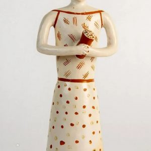 Polychrome Terracotta Sculpture of a Woman
