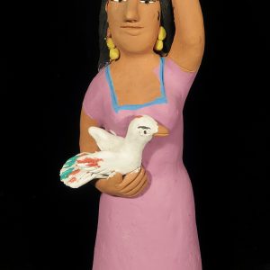 Woman with White Bird and Calabaza