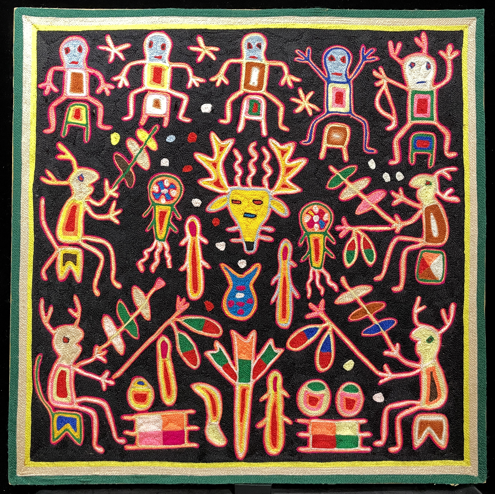 Pilgrimage to Real Catorce (Wirikuta) - Nierika Yarn Painting