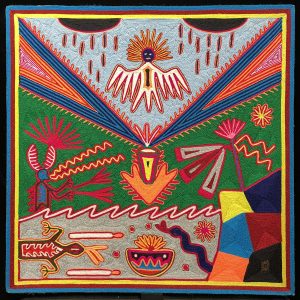 The Sacred Place of Shadows - Nierika Yarn Painting