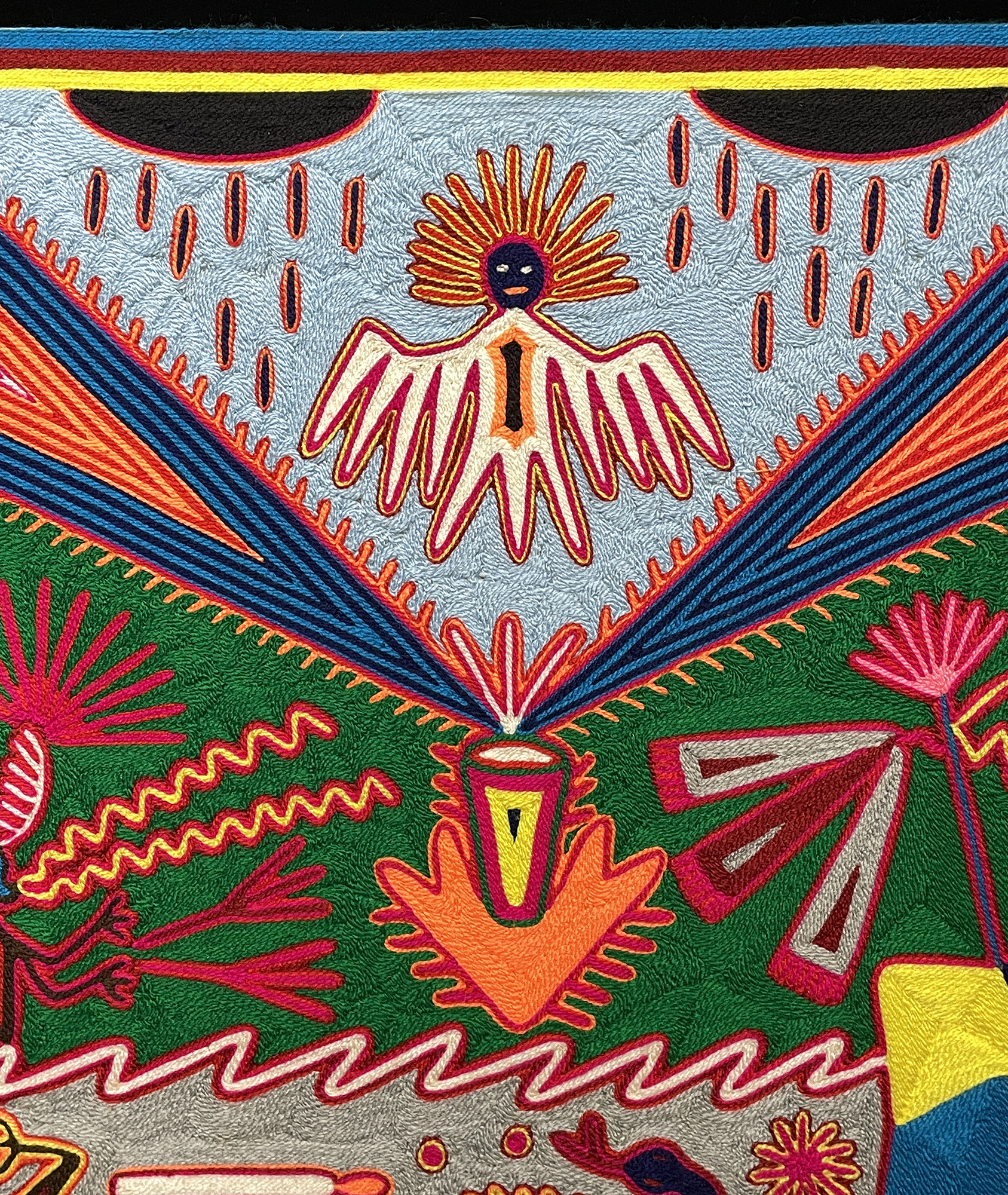 The Sacred Place of Shadows - Nierika Yarn Painting