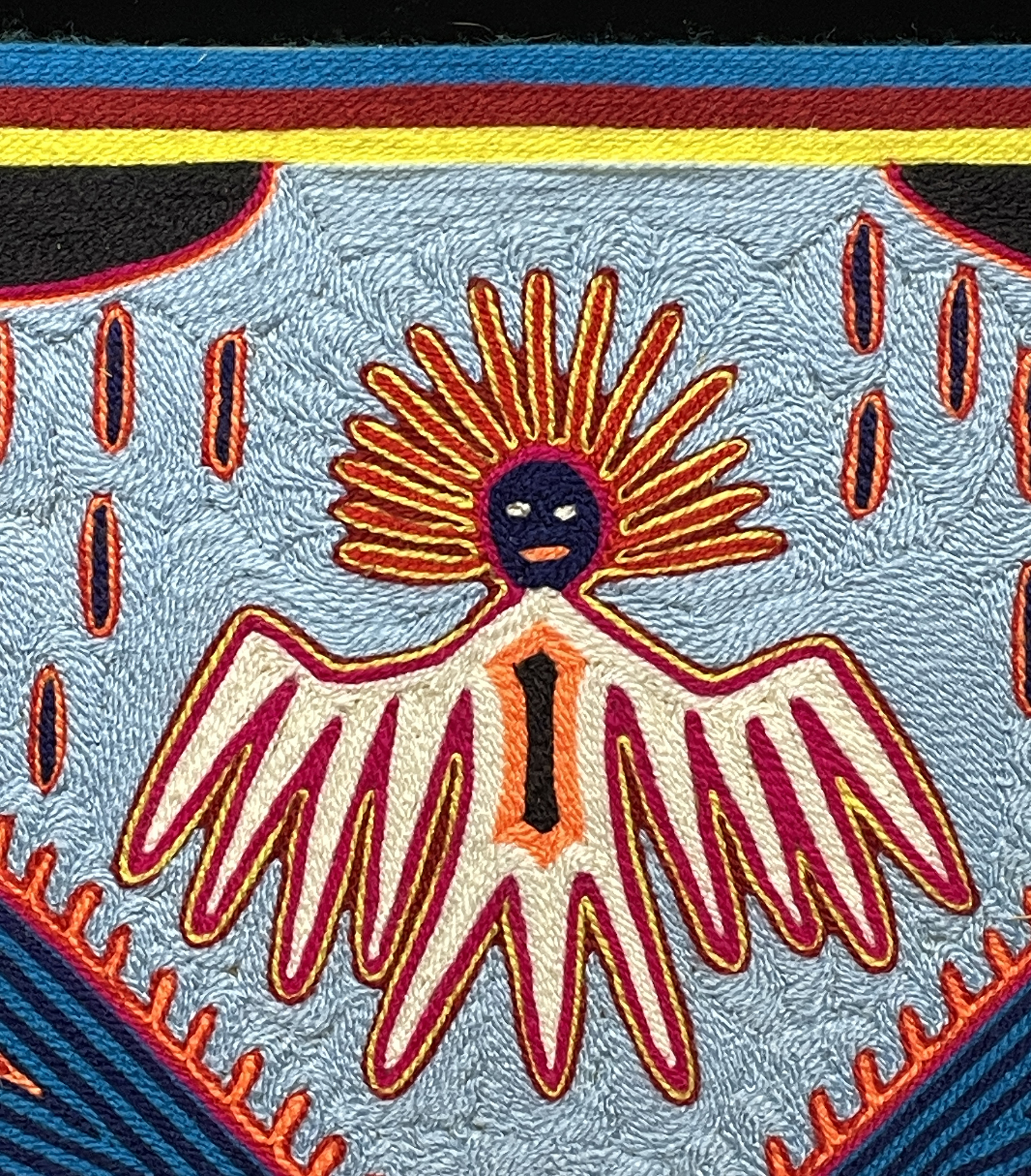 The Sacred Place of Shadows - Nierika Yarn Painting