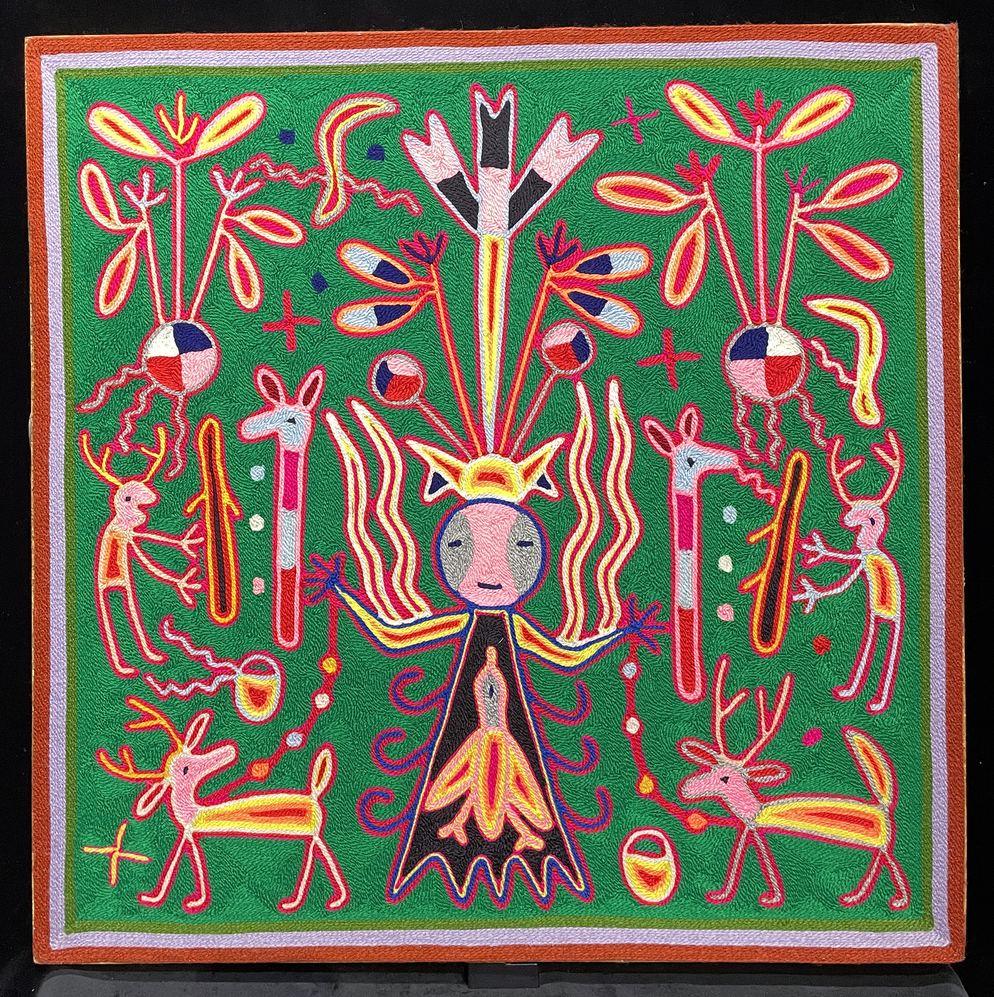 El Dios Mar (God of the Sea) - Nierika Yarn Painting