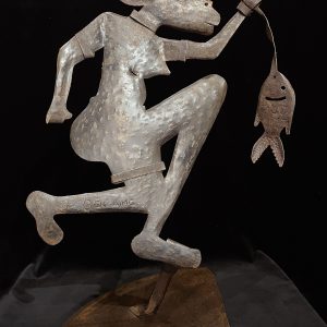 Running Dog with Fish