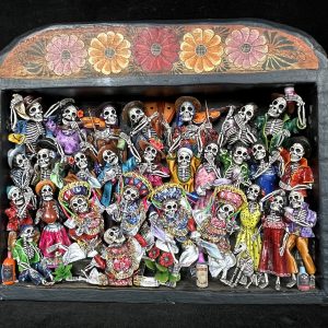 Danza Tijeras de Esqueletos (Dance of the Scissors) Retablo (version 6)