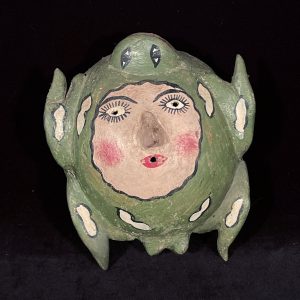 Turtle - Vintage Coconut Shell Mask from Guerrero