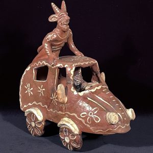 Cochito de Ocumicho - Vintage Ceramic Vehicle with Devils