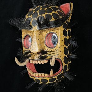 Contemporary Jaguar Mask with Mirror Eyes