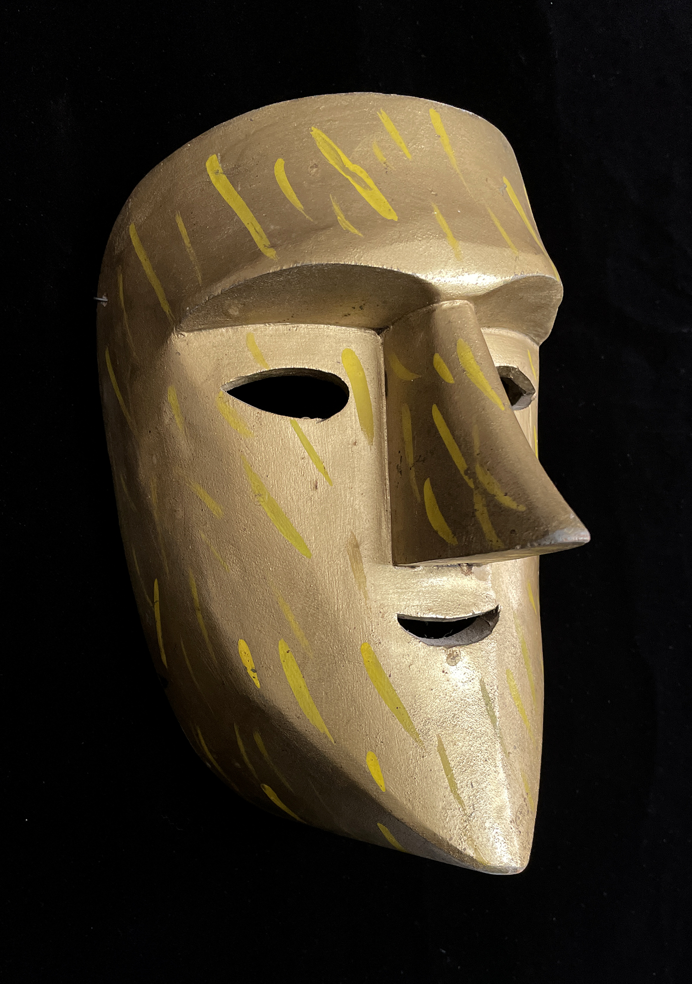 Gold Faced Mask for Dance of El Pochó