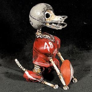 #48 Calavera Football Player Dog - Retablo Figure