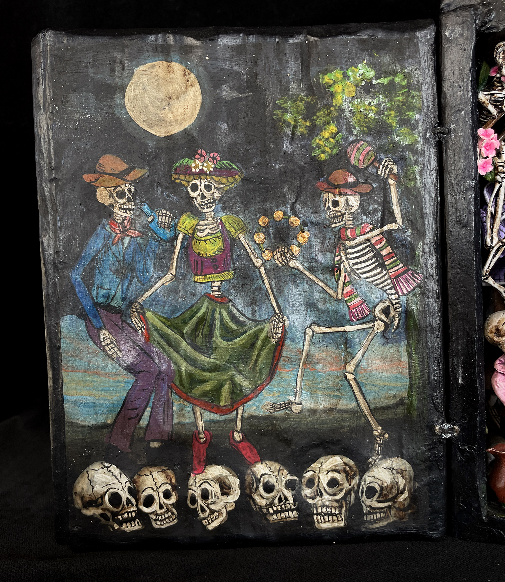 Boda de los Muertos (Skeleton Wedding - version 8) - Retablo