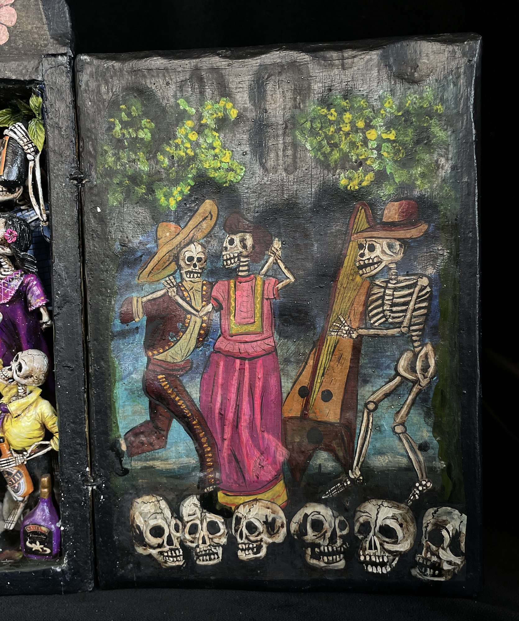 Boda de los Muertos (Skeleton Wedding - version 8) - Retablo