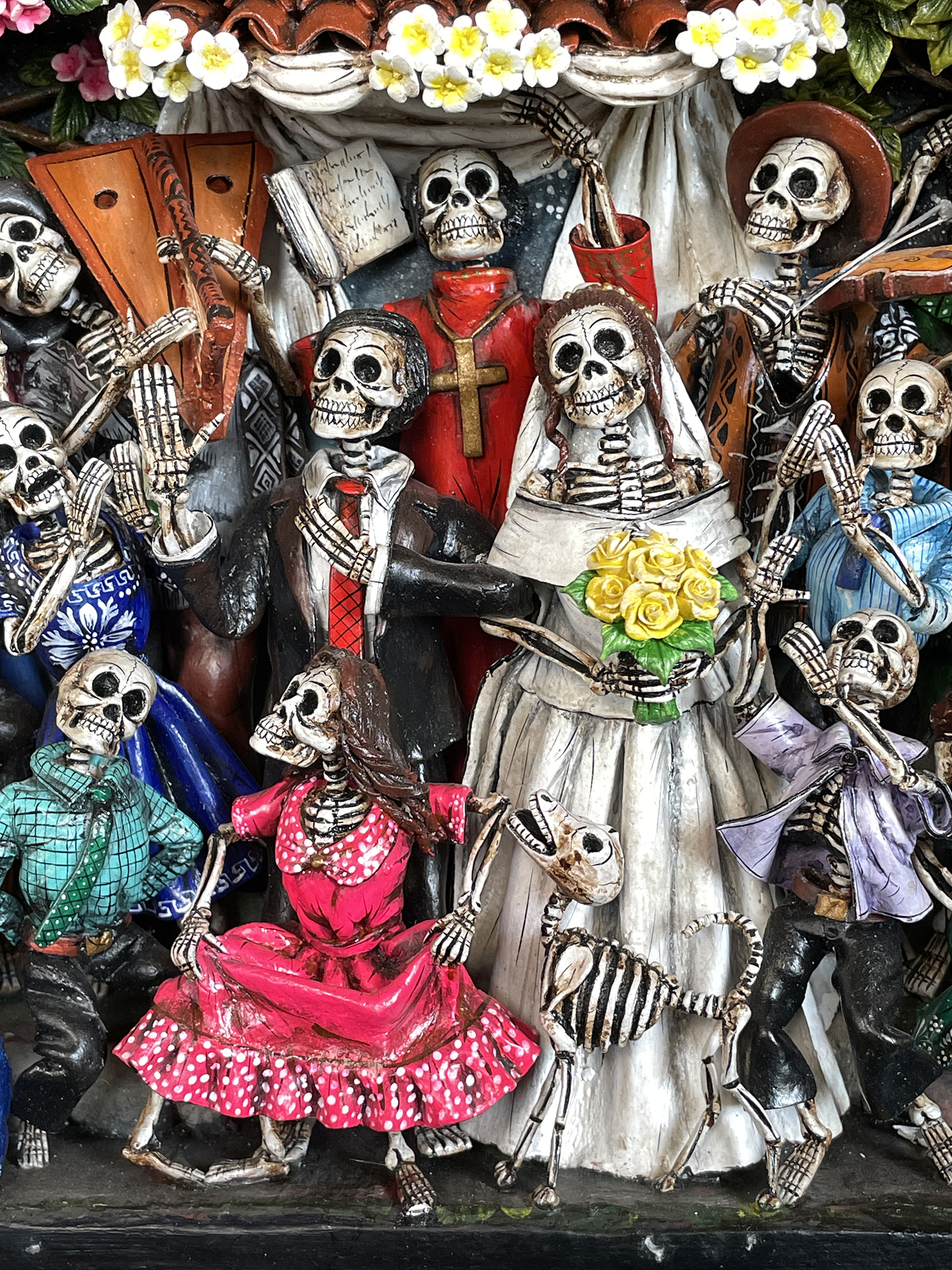 Boda de los Muertos (Skeleton Wedding - version 8) - Retablo