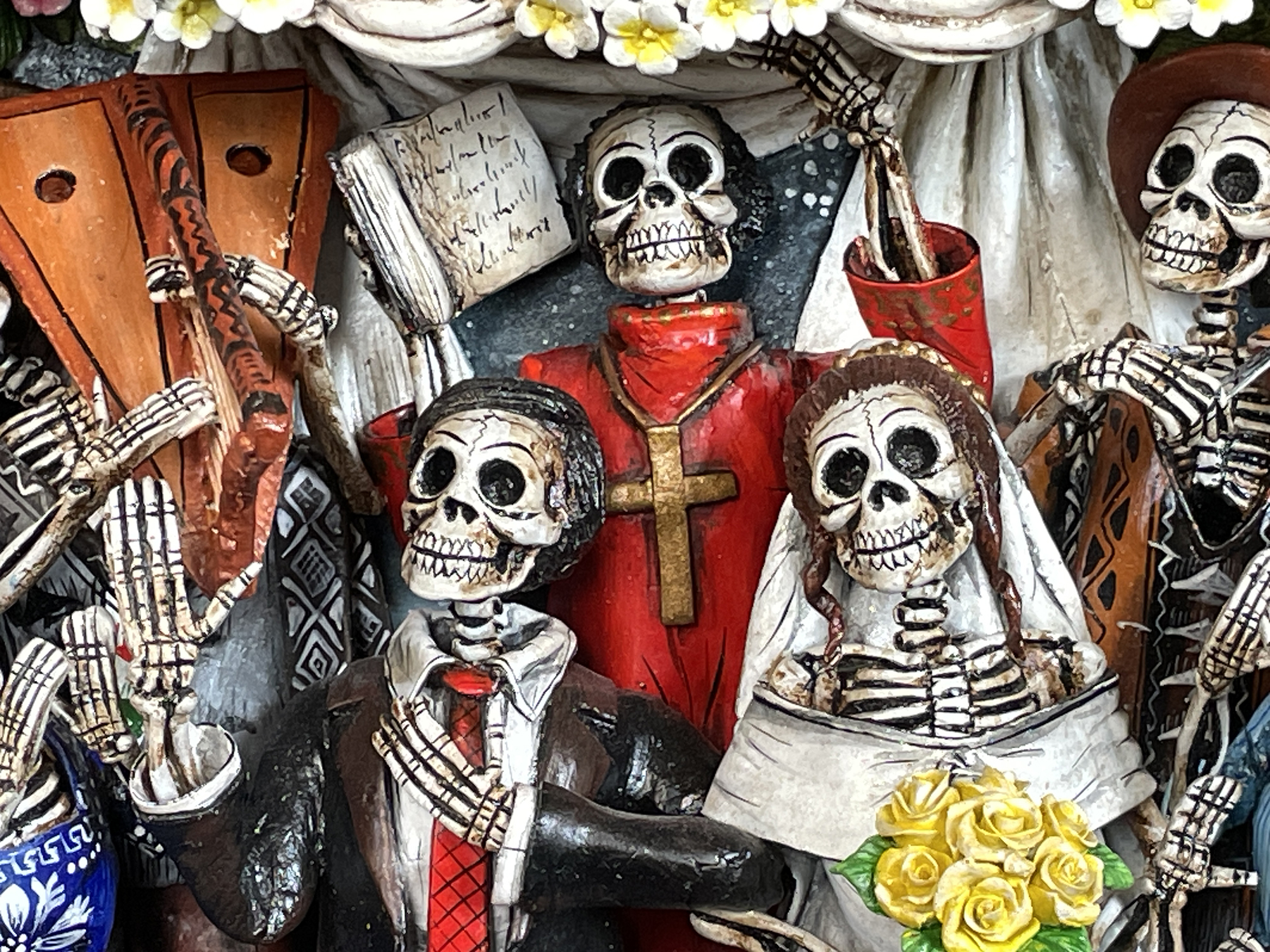 Boda de los Muertos (Skeleton Wedding - version 8) - Retablo