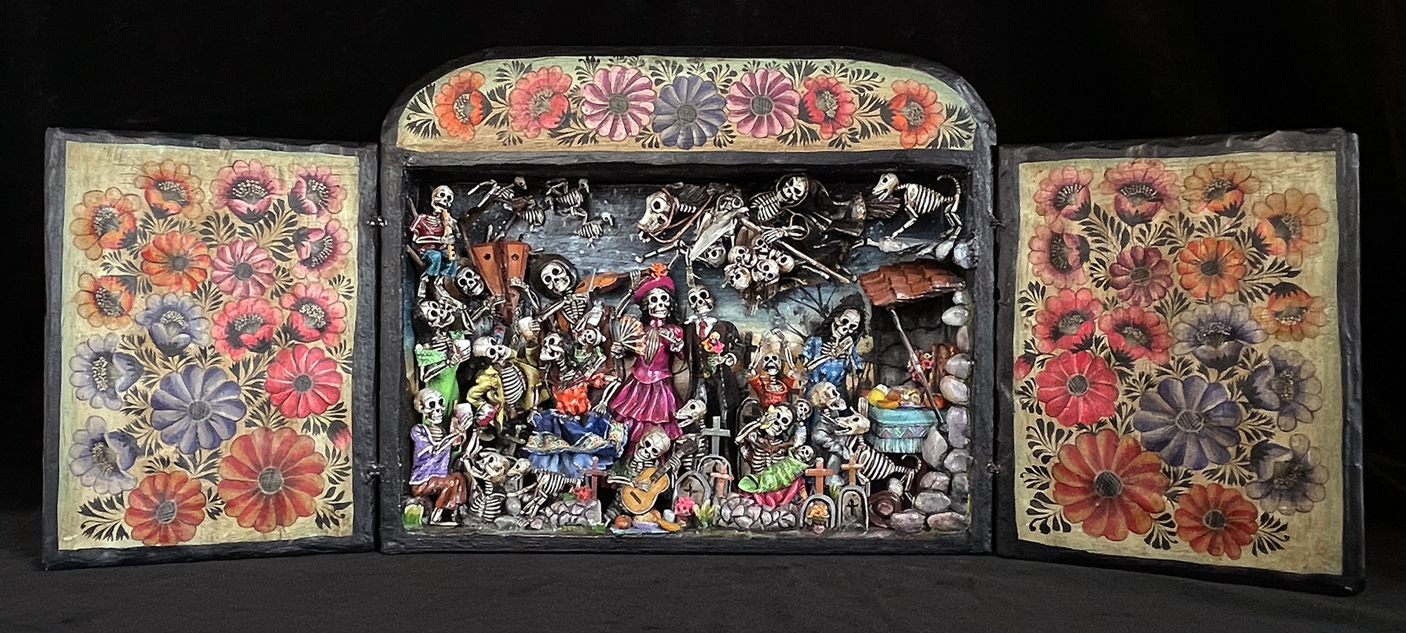 Party in the Cemetery - Day of the Dead Retablo (Version 25)