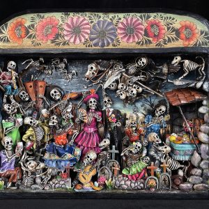 Party in the Cemetery - Day of the Dead Retablo (Version 25)