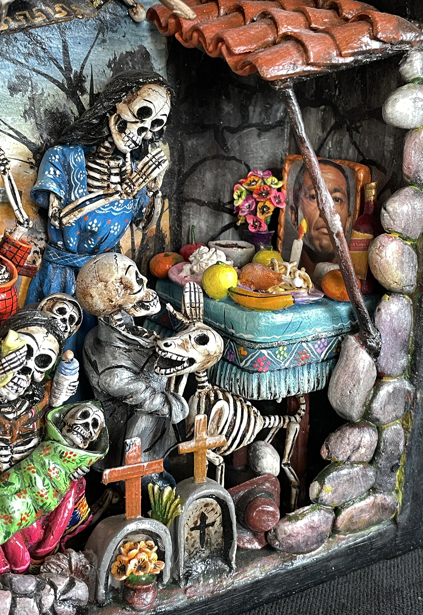 Party in the Cemetery - Day of the Dead Retablo (Version 25)