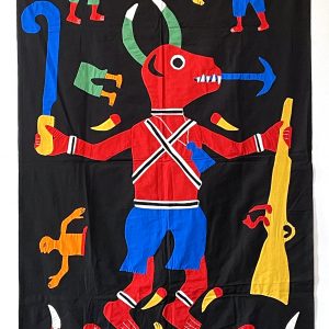 Daguesu (Lightning-splitting Ram) in Battle - Fon Banner from Benin