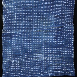 Vintage Indigo stitch-resist dyed strip-weave cloth