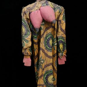 Bamana Rod Puppet  of woman with articulated arms and breasts