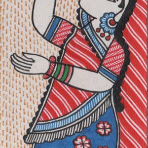 Woman with a bird - miniature painting