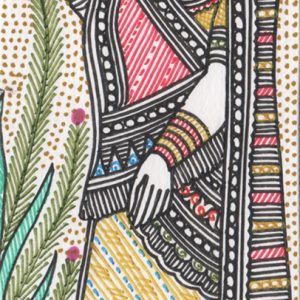 Woman carrying firewood - miniature painting